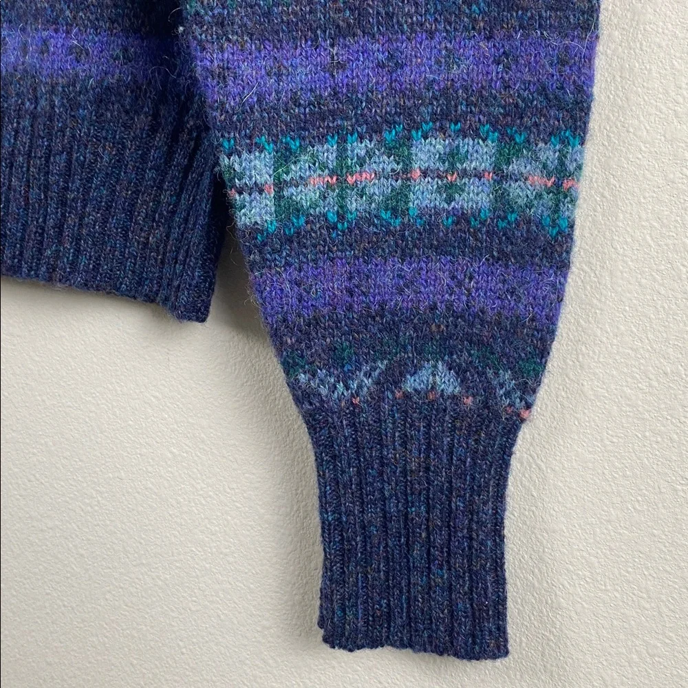 Nordstrom Vintage Scottish Shetland Wool Fair Isle Knit LS Crewneck Sweater - Picture 11 of 14